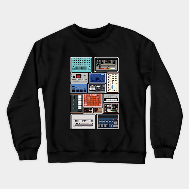 Drum Machine Ensemble Crewneck Sweatshirt by Atomic Malibu